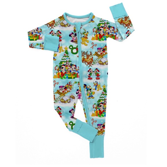 Showstoppers Other - NIB Showstoppers “Snow Much Fun” Mickey Christmas, Bamboo Romper, 0-3M